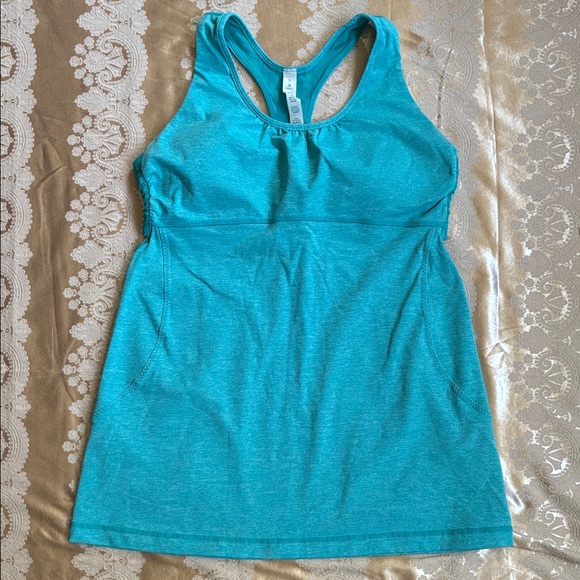 lululemon athletica Tops - Lululemon Athletica Turquoise Racerback Tank Top